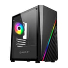 Caixa Unykach MIni Glayze Micro-ATX - Iluminação ARGB - Janela lateral de vidro temperado - USB-A 2.0/3.0 e áudio - 1 ventoinha RGB de 120 mm instalada - Cor preta - Unykach 267102