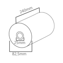 Rolo Papel 82,5x240x25mm 1un - Outras 1211026