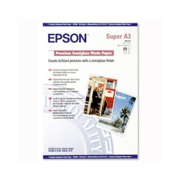 Papel 251gr A3+ Epson Fotografico Semi-Brilhante Inkjet Premium 329mmx483mm 20 Folhas (SO41328) - Epson EPSC13S041328