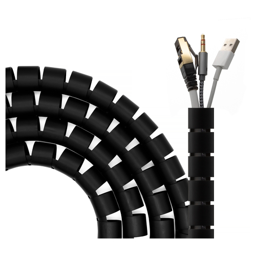 Organizador de Cabos Espirais Aisens 25mm - 2,0m - Cor Preto - Aisens A151-0604