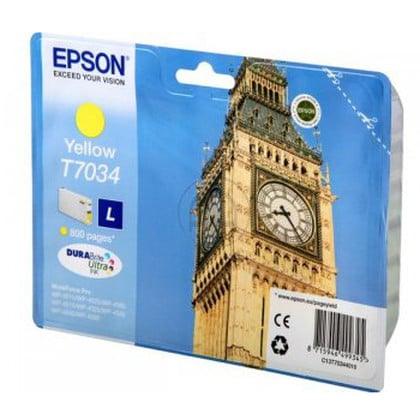 Epson Big Ben Série WP4000/4500 Tinteiro L Amarelo C13T7034 0,8k - Epson C13T70344010