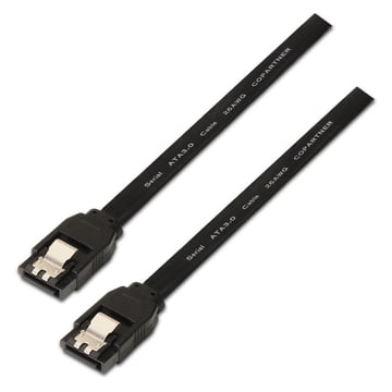 Aisens Cable SATA III Data 6G com âncoras - 0,5 m para disco rígido SATA I - II - III SSD - Cor preta - Aisens A130-0157