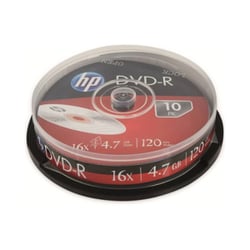 DVD+R 4.7GB 16x HP Cake Box 10un - HP HPDRE00027-3