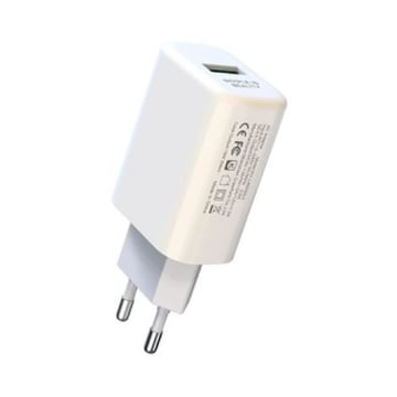 Carregador de corrente USB XO L85D 18W - Carregamento rápido - Proteção contra picos de corrente - Branco - XO 167521