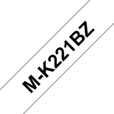 Fita não laminada. Texto preto sobre fundo branco. Largura: 9 mm. Comprimento: 8 m - Brother MK221BZ