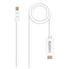 Nanocable Mini DP Macho para HDMI v1.4 Macho Conversor Cabo 5m - Cor Branca - Nanocable 10.15.4005