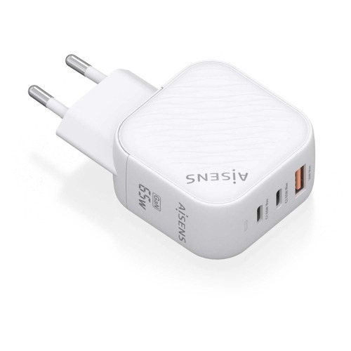 Carregador Aisens GAN 65W - 2xUSB-C PD3.0 QC4.0 - 1xUSB-A QC3.0 - Aisens 268512