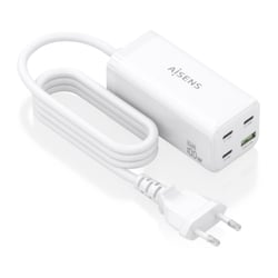 Carregador Aisens GAN 100W - 3xUSB-C PD3.0, QC4.0, QC5.0 - 1xUSB-A QC3.0 - Cabo de 1,4 metro - Branco - Aisens ASCH-100W4P053-W