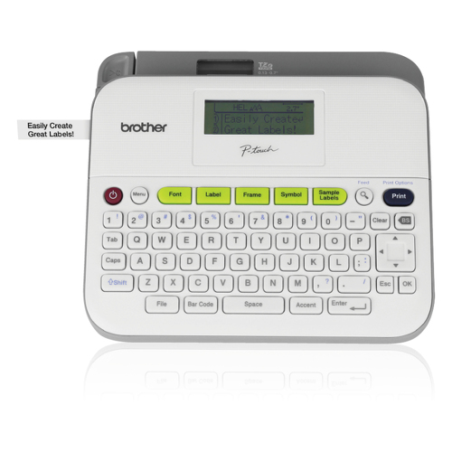 Brother PTD400AD, QWERTY, TZe, Trasferência termal, 180 x 180 DPI, 20 mm/seg, Cinzento, Branco - Brother PTD400AD