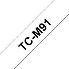 Fita laminada. Texto preto sobre fundo transparente. Largura: 9 mm. Comprimento: 7,7 m - Brother TCM91