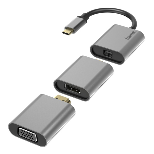 Adaptador HAMA 6in1 "Connect2Go", USB-C, Mini-DisplayPort, HDMI, VGA - 200306 - Hama 00200306
