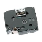 Fita laminada compatível com TZe-354. Texto dourado sobre fundo preto. Largura: 24 mm. Comprimento: 8 m - TZe-354C (Compatível)