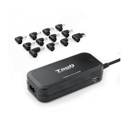 Tooq Carregador automático universal para computadores portáteis 90W - 2x USB - 12 adaptadores - Tensão 12-20V - Tooq 142429