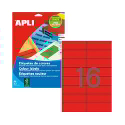Etiquetas 105x037mm 20Fls A4 Vermelho Apli 320un - APLI APL01597