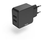 Carregador USB-A 2 Portas 12W Preto - Hama HAM86401