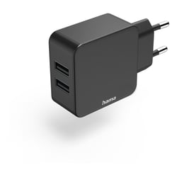 Carregador USB-A 2 Portas 12W Preto - Hama HAM86401