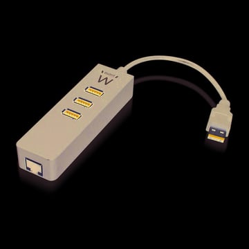 EWENT HUB USB3.1 GEN 1 3 PORT + 1 PORT GIGABIT LAN USB POWERED - Ewent EW1140