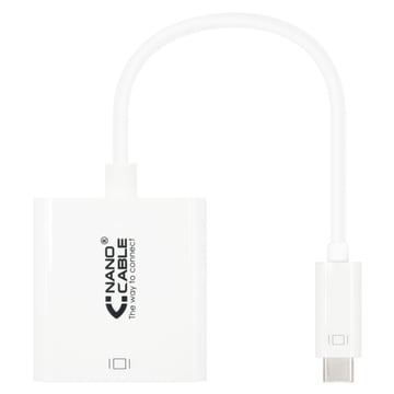 Conversor Nanocabo USB-C para HDMI 4K - 15 CM - Cor Branca - Nanocable 10.16.4102