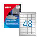 Etiquetas 045,7x021,2mm 20Fls A4 Prata Apli 960un - APLI APL10066