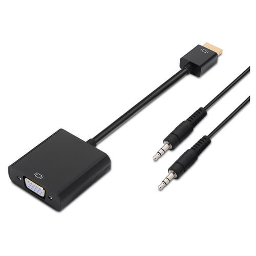 Aisens HDMI para SVGA+Conversor de Áudio - HDMI A Macho-SVGA Fêmea+JACK 3.5/H - 10 cm+1.0m - Cor Preto - Aisens A122-0126