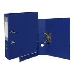 Bismark A-Z PVC A4 A4 Lombada 75mm - Resistente - Porta-cartões na lombada - Caixas de cartão metálicas na extremidade inferior - Mecanismo de alavanca - Azul - Bismark 314021