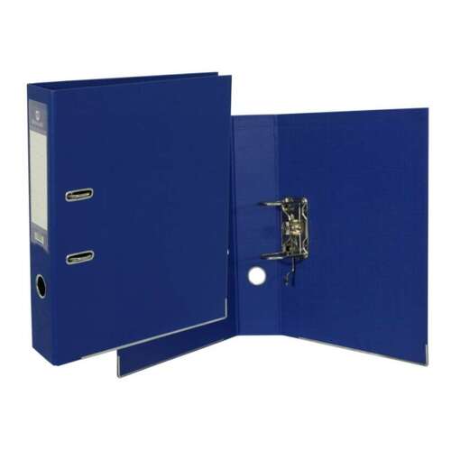 Bismark A-Z PVC A4 A4 Lombada 75mm - Resistente - Porta-cartões na lombada - Caixas de cartão metálicas na extremidade inferior - Mecanismo de alavanca - Azul - Bismark 314021