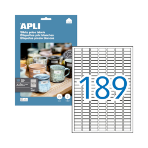 Etiquetas 025,4x010mm 10Fls A4 12927 Apli 1890un - APLI APL12927