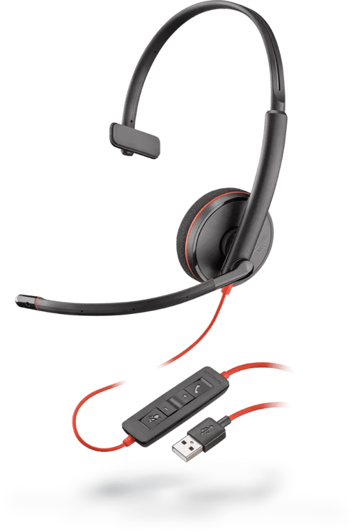 Plantronics Blackwire C3210 USB-A Coluna Monaural com microfone - Almofada de ouvido - Controlos com fios - Plantronics 209744-201