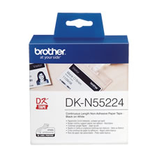 Fita contínua de Papel térmico não adesiva para cartões de identificação (branca). 54mm x 30,48m - Brother DKN55224
