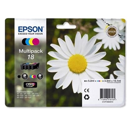 Epson Daisy C13T18064012 tinteiro 4 unidade(s) Original Rendimento padrão Preto, Ciano, Magenta, Amarelo - Epson C13T18064010