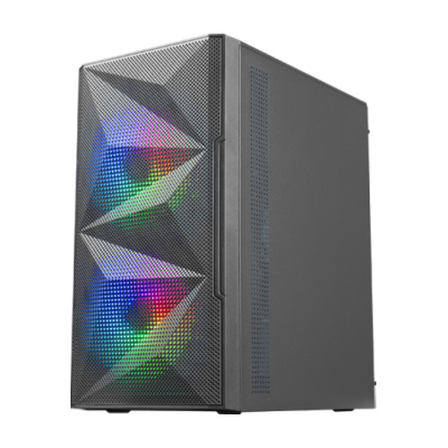 Caixa compacta para jogos Mars Gaming MC-ME - Design inovador - Ventoinhas FRGB de 120 mm - Painel lateral em vidro temperado - Máximo arrefecimento - Cor preta - Mars Gaming 235517