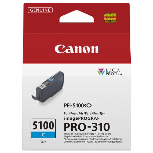 CANON PFI-5100 SERIES CYAN INK TANK - Canon 6953C001
