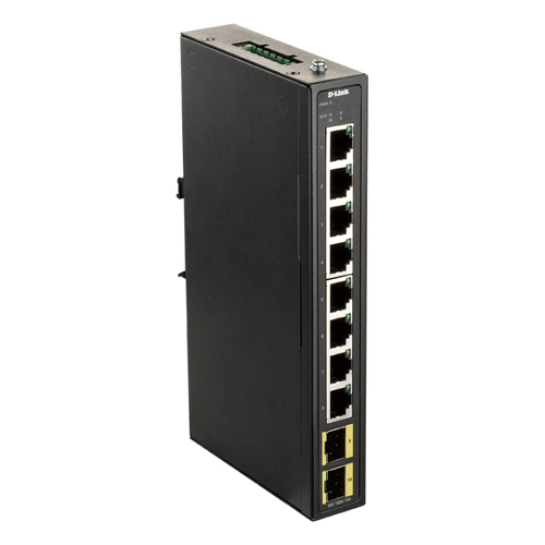 D-Link Switch industrial Gigabit de 8 portas, incluindo 2 portas SFP de 100/1000M - D-Link DIS-100G-10S