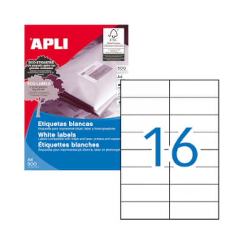 Etiquetas 105x037mm 500Fls A4 Apli 8000un - APLI APL01785