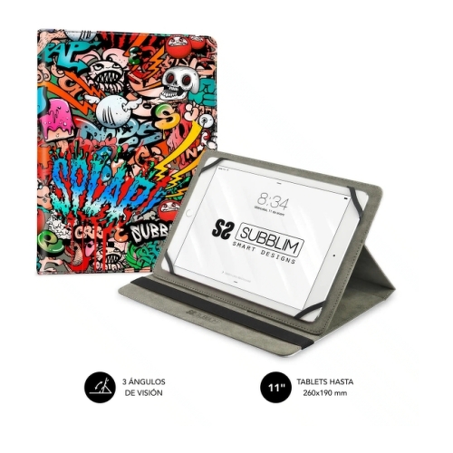 Capa universal para tablet Subblim Trendy 9,6" a 11" - Posição de pé com 2 ângulos de visualização - Suporte anti-derrapante - Várias cores - Subblim SUB-CUT-4TC010