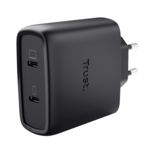Trust Carregador GaN Maxo de 65 W com 2 portas USB-C - Preto - Trust 25525