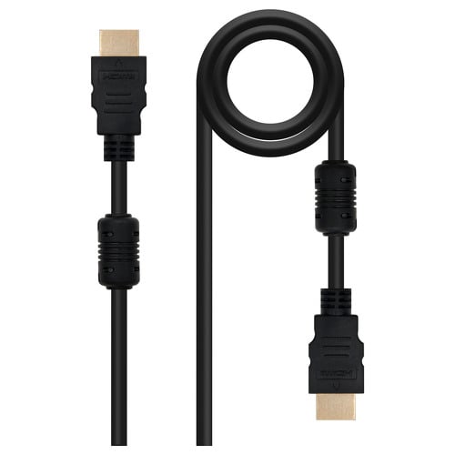 Cabo Nanocable HDMI v1.4 com Ferrite Macho para HDMI v1.4 com Ferrite Macho 3m - Alta Velocidade - Cor Preto - Nanocable 10.15.1803
