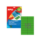 Etiquetas 105x037mm 20Fls A4 Verde Apli 320un - APLI APL01598