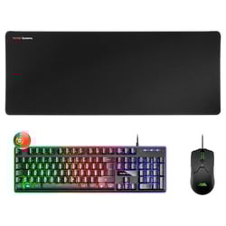 Teclado híbrido Mars Gaming Premium Pack H-MECH - Rato ultraleve 10K - Tapete de rato XXL - Tecnologia H-MECH - Iluminação FRGB Rainbow - Rato ultraleve 69g - Sensor ótico 10000 DPI - Interruptores mecânicos KAILH - Cor preta - Mars Gaming 235742