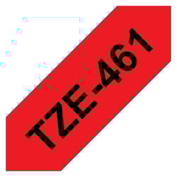 Brother TZe461 Cinta Laminada Generica de Etiquetas - Texto negro sobre fondo rojo - Ancho 36mm x 8 metros - Genérico BR-TZE461