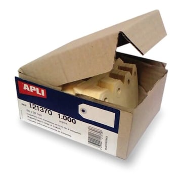 Pacote de 1000 etiquetas com suporte para pendurar 80 x 38 mm - Creme - APLI 201986