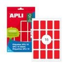 Etiquetas 025x040mm 8Fls A5 Vermelho Apli 125un - APLI APL2756