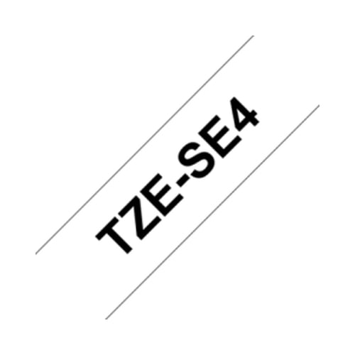 Fita Laminada Segurança 18mmx8mts Fundo Branco / Texto Preto - Brother BROTZSE4
