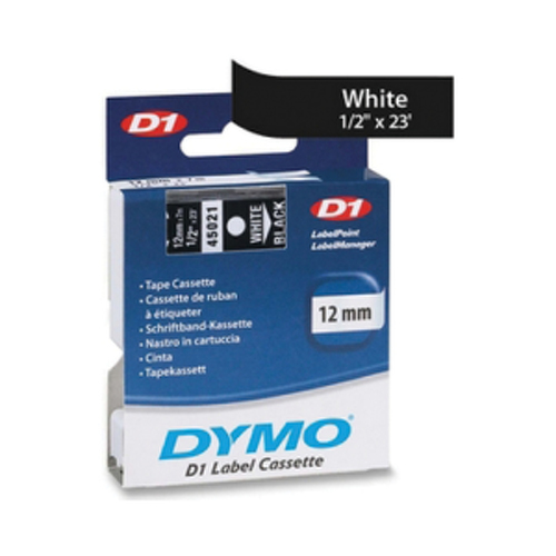 Fita Gravacao Dymo 12mmx7m Texto Branco / Fundo Preto (45021) - Dymo 12745021