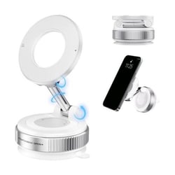 XO C169 Suporte magnético de automóvel para smartphones - Suporte de vácuo - Rotação de 360º - Braço extensível - Múltiplas superfícies - Botão de libertação - Anel metálico incluído - Cor branca - XO XOC169WH