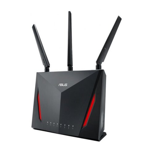 Router para jogos Asus RT-AC86U AC2900 compatível com AiMesh Dual Band - Até 2167 Mbps - 4 portas LAN RJ45, 1 porta WAN RJ45 - 3 antenas externas e 1 interna - MU-MIMO - Asus RT-AC86U