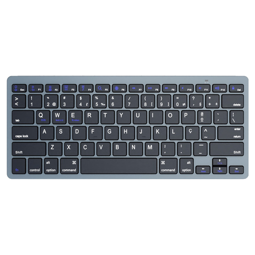 Teclado Bluetooth Universal iOS/Android/Win, ultra slim, cinza e preto - Ewent EW3120