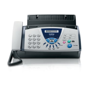 Fax de transferência térmica para papel normal com auscultador telefónico incorporado para o lar ou para o escritório - Brother FAX-T104