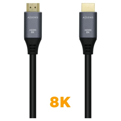 Cabo HDMI Aisens V2.1 Ultra High Speed 8K@60Hz 48Gbps - A/M-A/M - 1,5m - Cor preta - Aisens A150-0427