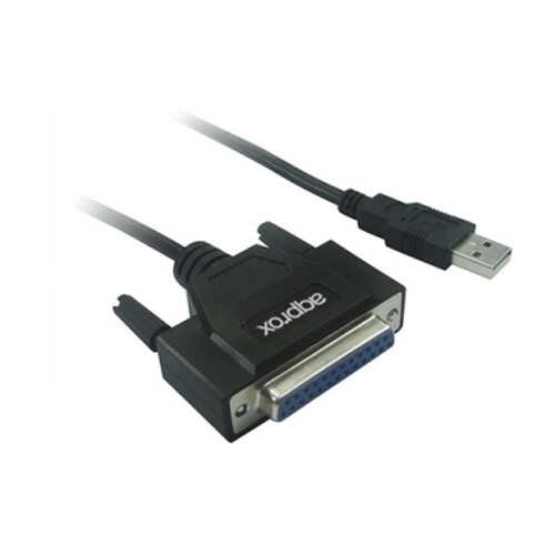Cabo adaptador USB para paralelo aproximado - Enviar trabalhos para impressora - Suporta dados bidirecionais - Velocidade de até 12Mbps - Plug&Play - Para Windows/Linux/Mac OS - Approx APPC26